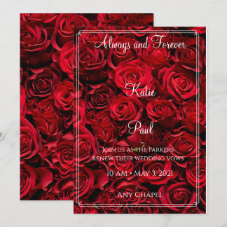 Invitation de mariage aux roses rouges élégantes