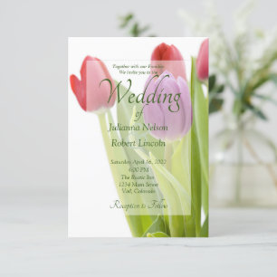 Invitation de mariage aux tulipes