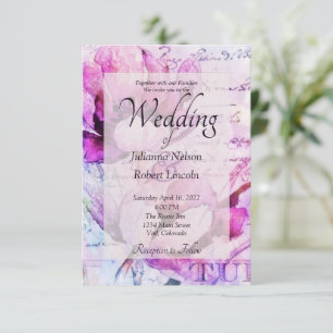 Invitation de mariage aux tulipes