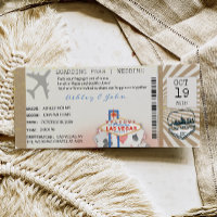 Invitation de mariage avec carte d'embarquement La