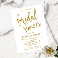 Invitation de mariage avec glace au glitter doré