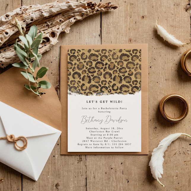 Invitation de mariage avec impression de léopard s (Créateur téléchargé)