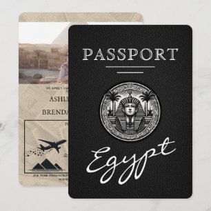 Invitation de mariage avec passeport égyptien noir