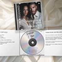 Invitation de mariage avec pochette de CD