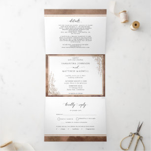 Invitation de mariage avec RSVP, Aquarelle des ton