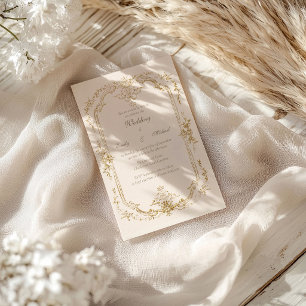 Invitation de mariage Baroque Vintage Or