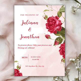 Invitation de mariage belle rouge