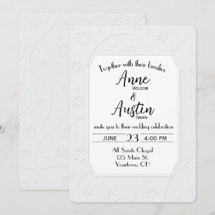 Invitation de mariage blanc avec embrayage