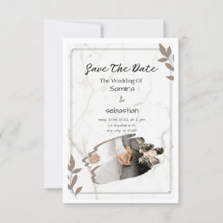 Invitation de mariage blanc élégant