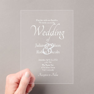 Invitation de mariage blanche