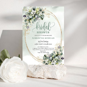 Invitation de mariage bohème avec feuillage aquare