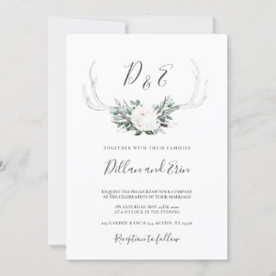 Invitation de mariage bohème White Antler