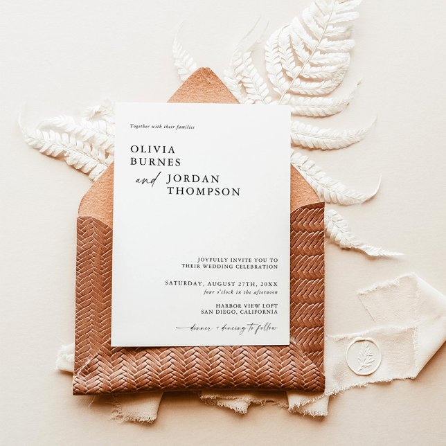 Invitation de mariage Boho | Mariage minimaliste m (Créateur téléchargé)