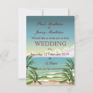 Invitation de mariage boisson coco vintage