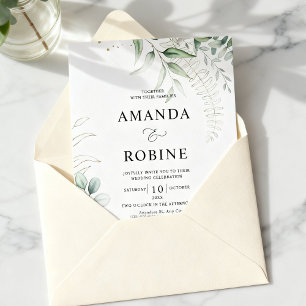 Invitation de mariage botanique d'art fin