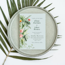 Invitation de mariage botanique Élégance Tropicale