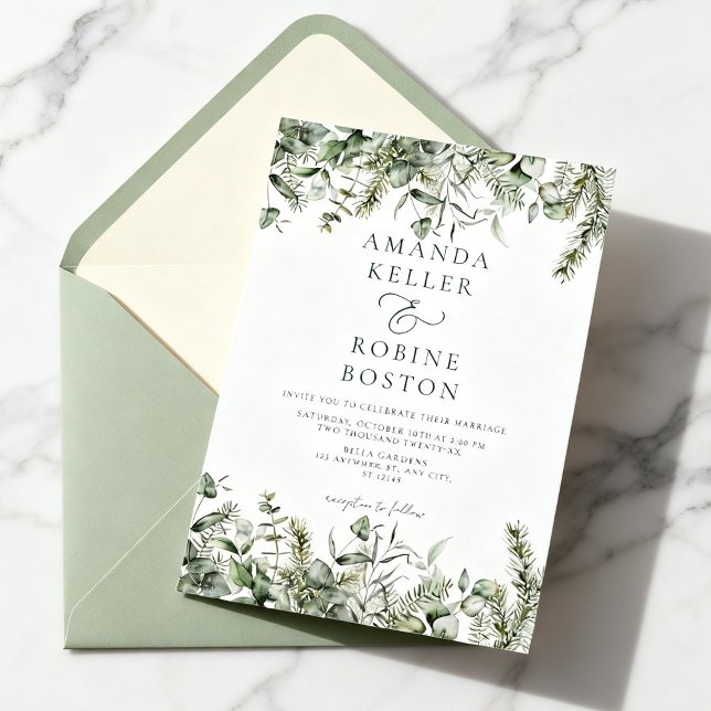 Invitation de mariage botanique sauvage (Créateur téléchargé)