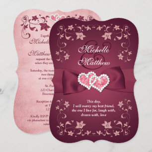 Invitation de mariage   Bourgogne, Flore Brute, Co