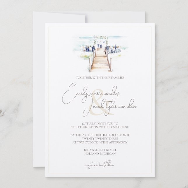 Invitation de mariage - Cérémonie de promenade en  (Devant)