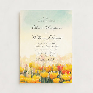 Invitation de mariage champ de fleurs sauvages aqu