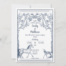 Invitation de mariage - Cheval et chien de chasse