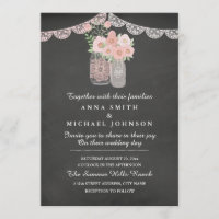 Invitation de mariage chic avec pot en grès et tab