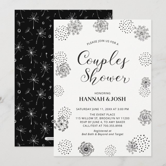 Invitation de mariage chic et moderne pour couples (Devant / Derrière)