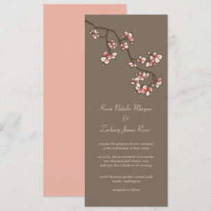 Invitation de mariage chinoise aux fleurs de pêche