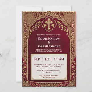 invitation de mariage chrétien indien