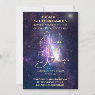 Invitation de mariage Ciel étoilé nocturne