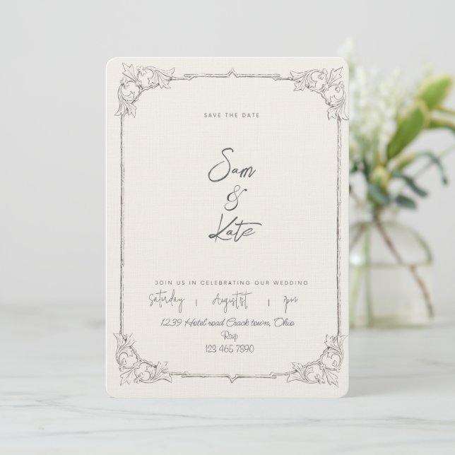 Invitation de mariage classique (Debout devant)
