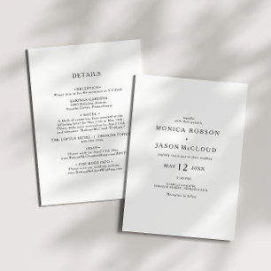 Invitation de mariage classique minimaliste tout-e