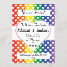 Invitation de mariage coeurs LGBT