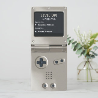 Invitation de mariage console de jeu portable Retr