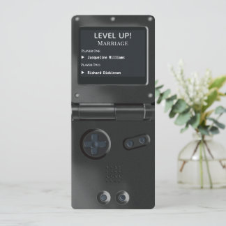 Invitation de mariage console de jeu portable Retr