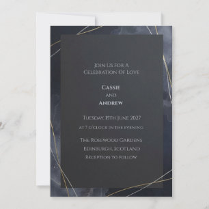 Invitation de mariage Constellation d'étoiles doré