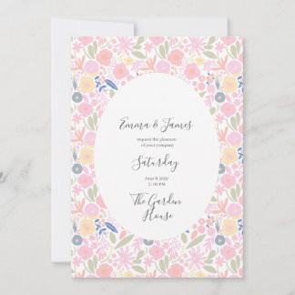 Invitation de mariage Cottagecore | Floral de fleu
