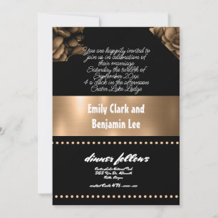 invitation de mariage couleur or floral