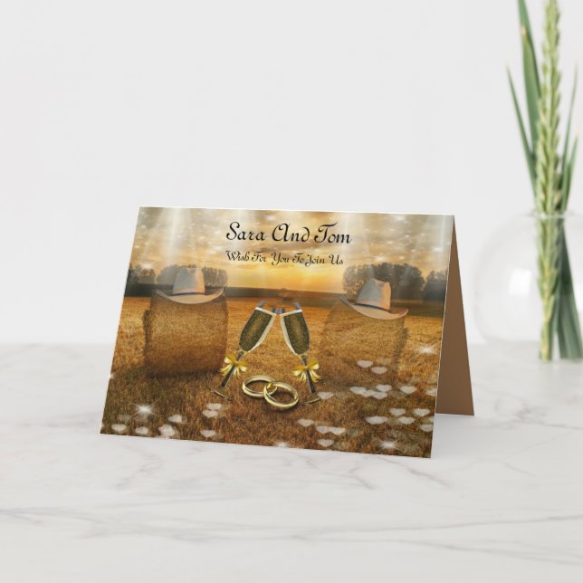 Invitation de mariage country western (Devant)