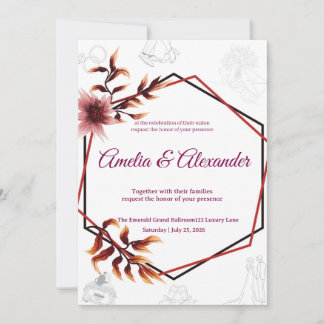 Invitation de mariage · Couverture florale élégant
