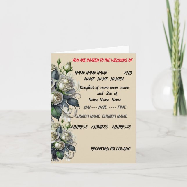 Invitation de mariage crème rose 5x7 Économisez la (Devant)
