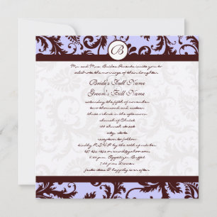 Invitation de Mariage damassé Brown au chocolat pr