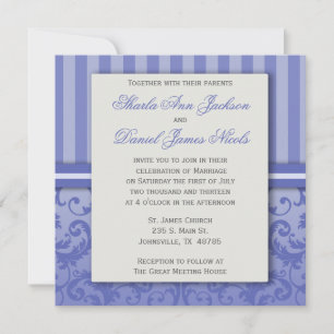 Invitation de Mariage damassé pourpre