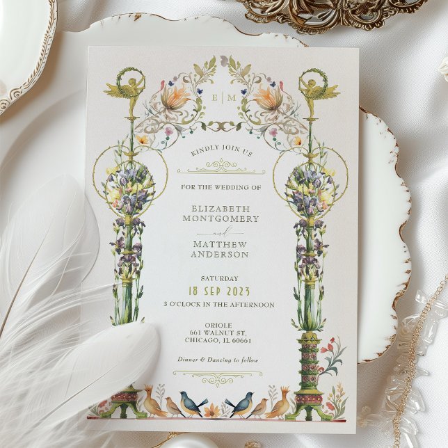Invitation de mariage dans le jardin botanique vic (Créateur téléchargé)