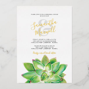 Invitation de Mariage d'aquarelle succulente