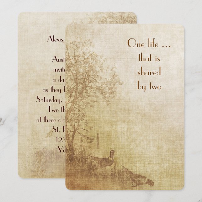 Invitation de mariage d'automne (Devant / Derrière)
