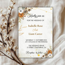Invitation de Mariage de automne Boho Rustique Per