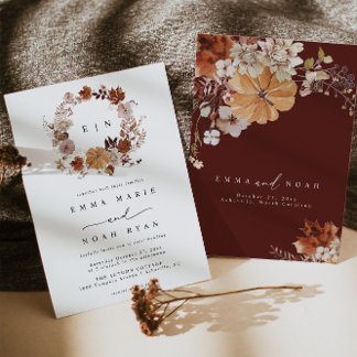 Invitation de Mariage de automne Citrouille rustiq
