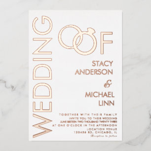 Invitation de Mariage de bague en gras