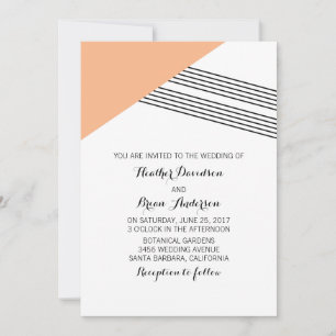 Invitation de mariage de bande géométrique orange